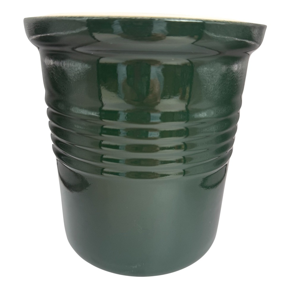 The Pampered Chef Wine Chiller Utensil Holder Dark Green Stoneware